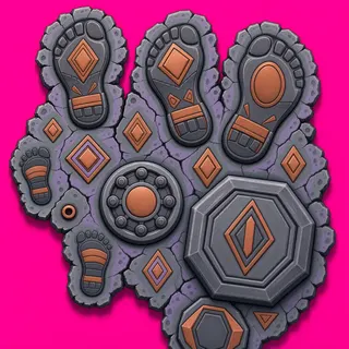 footprints, dense arrangement
