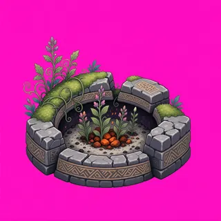 overgrown campfire ring