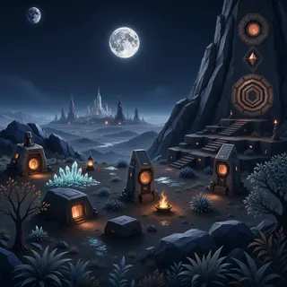 resource clearing at moonlit night