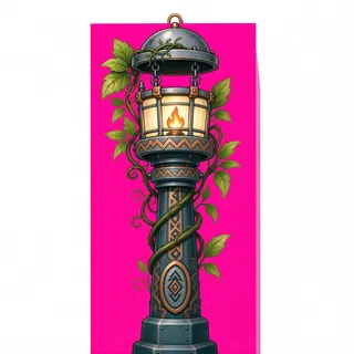 overgrown lantern post