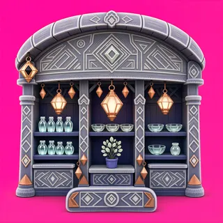frosted market stall