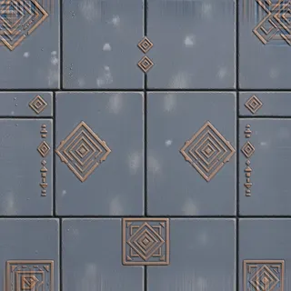 dust-covered dusty tiled floor
