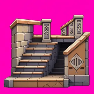 stairs upward, intact