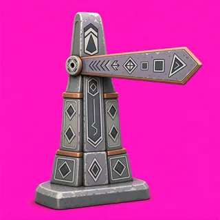 weathered wayfinding sign without text
