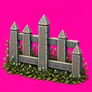 overgrown short fence