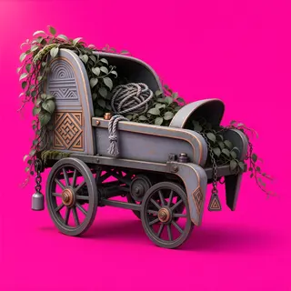overgrown abandoned cart