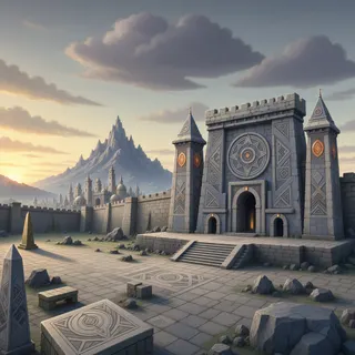 ancient landmark at daybreak