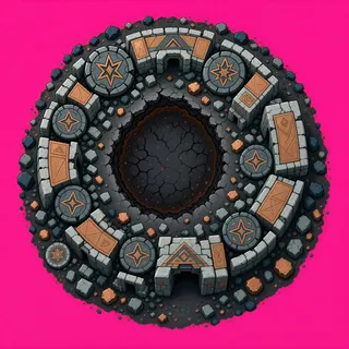scorch mark, dense arrangement