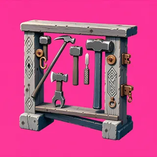 weathered tool rack