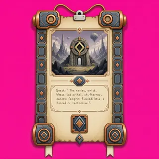 quest scroll, ornate design