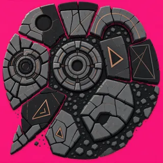 broken fragments, dense arrangement