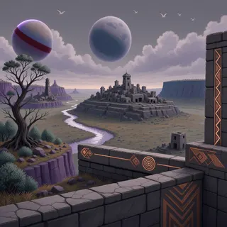 border overlook at overcast twilight
