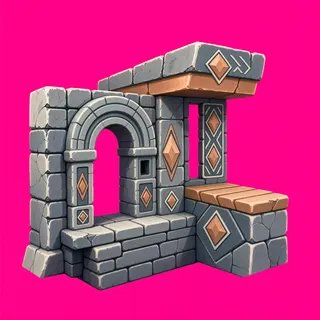 weathered stone wall section