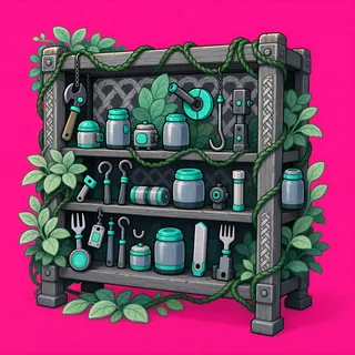 overgrown tool rack