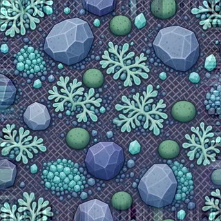 overgrown blue gravel