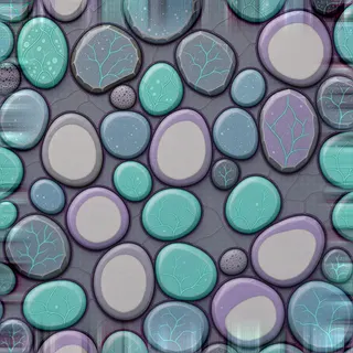 weathered river pebbles