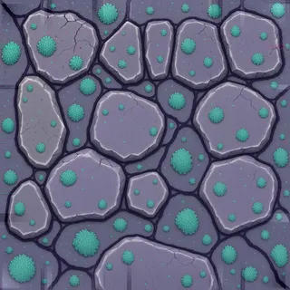 lichen-speckled alien basalt