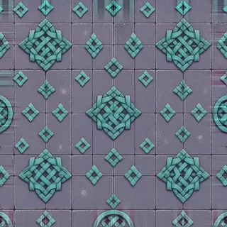 dust-covered dusty tiled floor