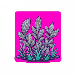 small weeds, clustered arrangement