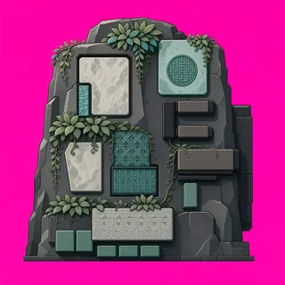 cliff face, overgrown