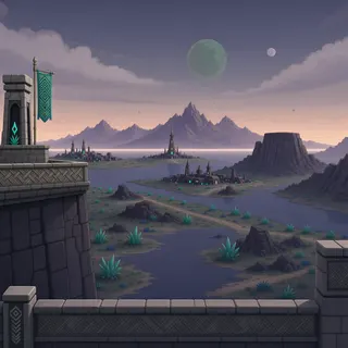 border overlook at dusk