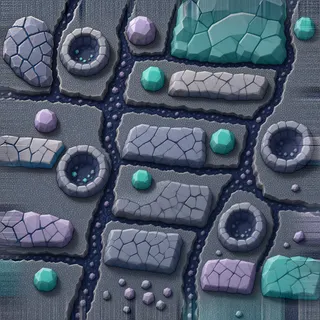 damaged blue gravel