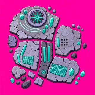 broken fragments, dense arrangement