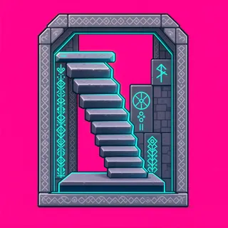 stairs downward, intact