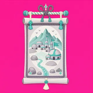 quest scroll, rare accent design