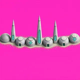 sand scatter, elongated arrangement