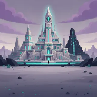 ancient landmark at dusk
