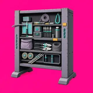 weathered tool rack