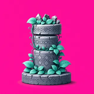 overgrown broken pillar
