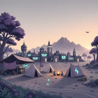 quiet camp at daybreak