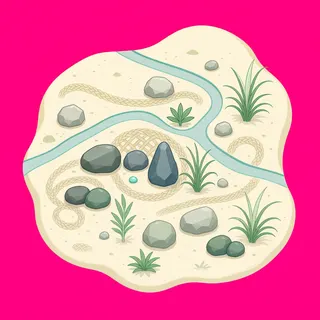 sand scatter, sparse arrangement