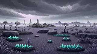resource clearing at stormy midday