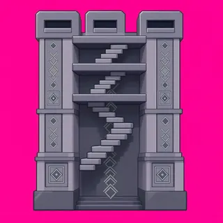 stairs upward, intact