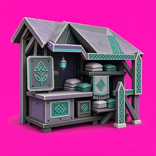 weathered market stall