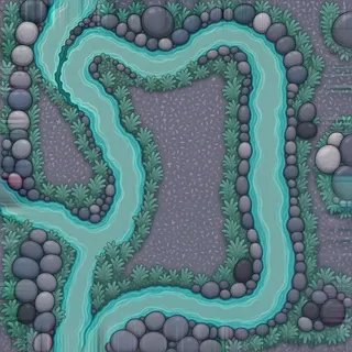 overgrown river pebbles
