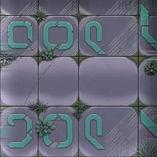 overgrown dusty tiled floor