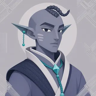 original adult artisan, calm expression