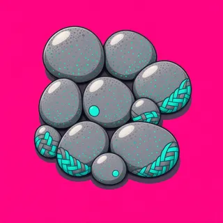 spilled pebbles, clustered arrangement