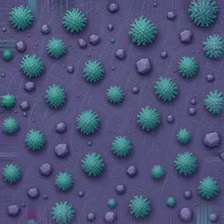 lichen-speckled violet mineral soil