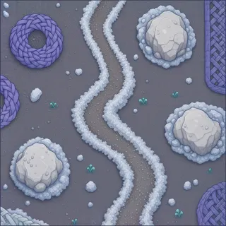 frosted packed dirt path
