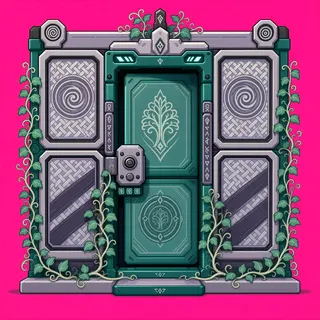 door locked, overgrown