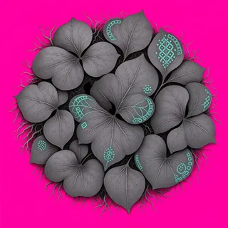 dry leaves, clustered arrangement