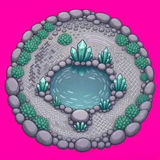 shallow puddle, dense arrangement