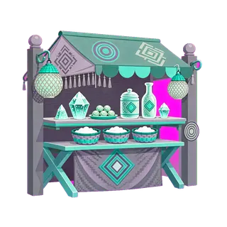 frosted market stall