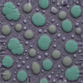 lichen-speckled wet mud