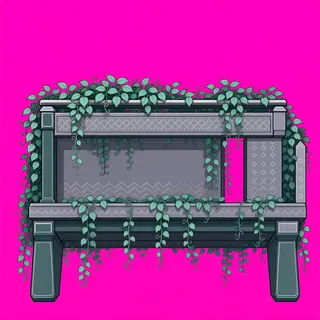 balcony platform, overgrown